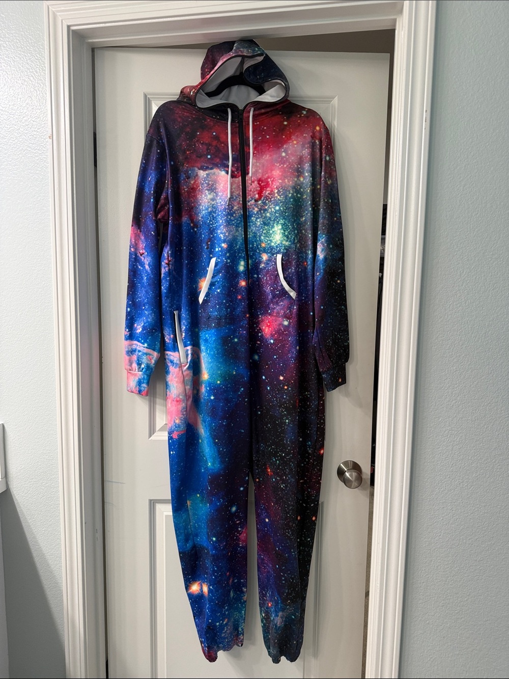 RAVE ONESIE -Galaxy Print Hooded onesie- Blue/Purple